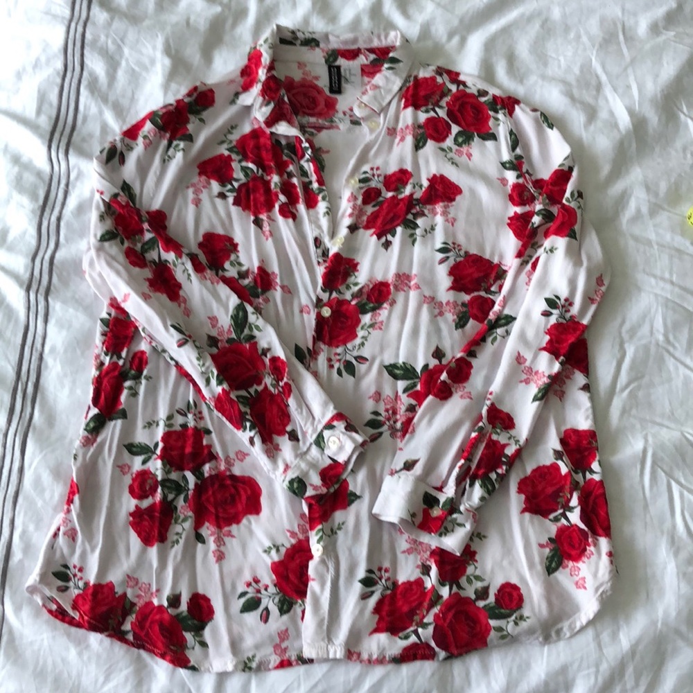 🌼 H&M Pink Floral Blouse